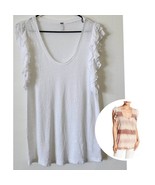Young Fabulous &amp; Broke YFB Linen Tiered Ruffle White Tank Size Small - $25.00