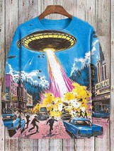 Men&#39;s Future Sci-Fi Art UFO Vintage Print Casual Sweatshirt - $533.02 MXN
