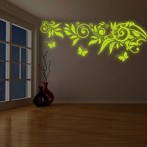 ( 94&quot; x 36&quot; ) Glowing Vinyl Wall Decal Tree Branch Leafs &amp; Butterflies / Glow in - £179.04 GBP