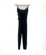 Banana Republic SL Velvet Jump Petite Sz 2 Black Belted Jumpsuit - £15.17 GBP