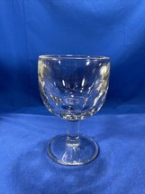 Vintage Clear Glass Thumbprint Goblet Schooner - Thick Glass Wide Base - $14.95