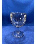 Vintage Clear Glass Thumbprint Goblet Schooner - Thick Glass Wide Base - £11.74 GBP