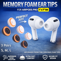 Silicone Memory Foam Core Ear Tips for AirPods Pro 1st &amp; 2nd Gen S/M/L -... - $14.99