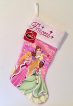 Disney Princess Tiana, Sleeping Beauty, &amp; Belle Pink 16&quot; Christmas Stock... - £14.02 GBP