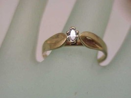 Estate 10k Yellow  Gold Engagement .15ct  Diamond Ring,1950&#39;s - $437.50