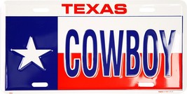 Texas Cowboy &quot;Don&#39;t mess with Texas&quot; Auto License Plate Tag made in usa - £5.51 GBP