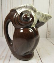 Studio Art Pottery Pelican Shaped Creamer with Brown &amp; White Speckled Glaze. - £6.24 GBP