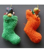 Set of 2 Cute Hand Made Stocking Ornaments, VG COND - $1.97