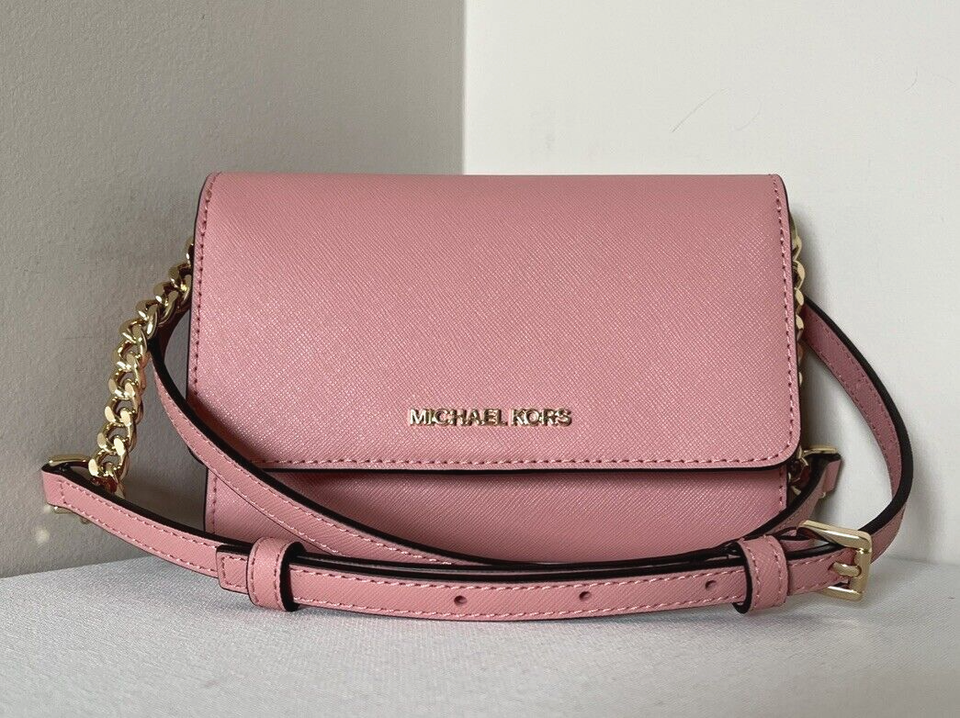 New Michael Kors Jet Set Travel Medium Phone Crossbody Saffiano Leather ... - $83.61