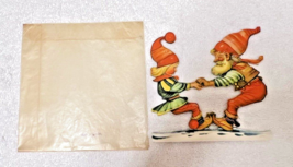 Vintage Die-cut Fold Out Swedish Christmas Sweden Garland Boy Girl Gnome Dancing - $24.26