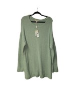 Charlie Paige Womens XL Sweater Sage Green Tunic Long Sleeves Soft Overs... - $20.28 CAD