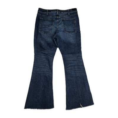 Ariat Jeans Womens Size 32S High Rise Flare Italian Denim Raw Hem Blue Pants Item image 2