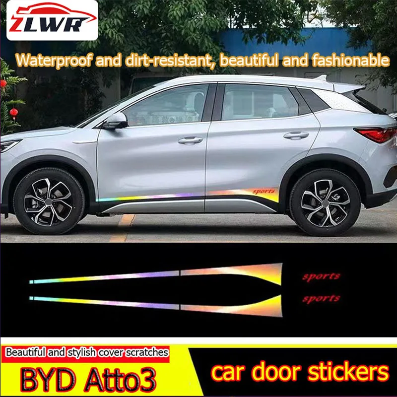 ZLWR BYD ATTO3 carbon fiber anti-scratch film body protection stickers door side - £20.64 GBP