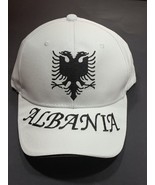 NEW ALBANIA WHITE HAT-CAP-EAGLE-UNISEX CAP-SOUVENIR-EMBROIDERY EAGLE+ALB... - $11.88