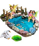 Fairy Garden Fish Pond Kit - Miniature Bridge Set of 6 Pcs - £42.80 GBP