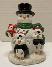 GC Fragrance Snowman with Penguins Tealight Holder  - £6.37 GBP