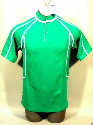 Rugby T Shirt/Jersey Green/White Boys Short Sleeved Barbarians Polo S-Tec - $10.78