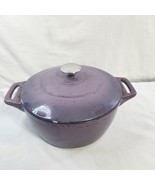 Purple Enamel Cast Iron Dutch Oven Lidded Sauce Stock Pot 6.5 quart - £44.16 GBP