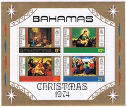 Stamps Bahamas Souvenir Sheet Christmas 1974 - £1.63 GBP