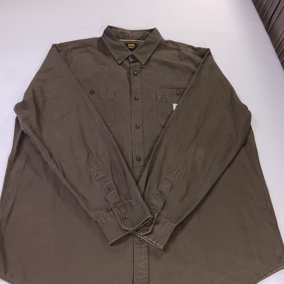 Lee Regular Fit RN#64866 Men's Green Cotton Long Sleeve Button Up Shirt Size 2XL Item image 14