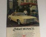 1970s Dodge Monaco Automobile Print Ad Vintage Advertisement Pa10 - £6.22 GBP