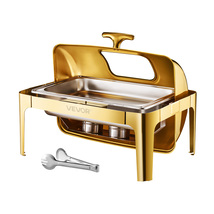 VEVOR Roll Top Chafing Dish Buffet Complete Set, 9Qt Stainless Steel Chafer - $130.90