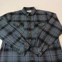 California Shirt Co Men's Blue & Black Flannel Button Up Shirt Measured Chest 43 image 9