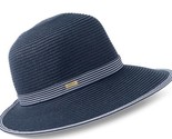 LANDS&#39; END Face Saver Sun Hat Size S/M Dark Radiant Navy Blue White Acce... - $19.70