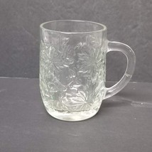 Princess House Fantasia Mug Clear Glass Floral 8 oz Coffee Cup - £7.19 GBP