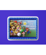 Super Mario Bros and friends edible birthday cake topper/ 1/4 topper - $9.89