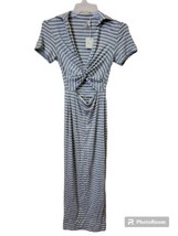 NEW Size S Cut out Favorite Daughter Grey/White Twist Stripe Dress FE6CTR4503 - £50.64 GBP