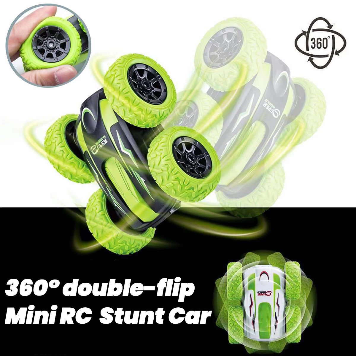 Mini Rc Stunt Car Remote Control Drift Car Double-Sided Flip 360 Degree - £17.52 GBP+