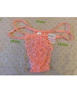 Rue 21 Women&#39;s Thong Panties MEDIUM Light Peach Lace W Strappy Sides NEW - $15.10 CAD
