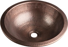 16-Inch Monarch Abode 17094 Pure Copper Hand Hammered Rotunda Dual Mount Sink. - £131.77 GBP