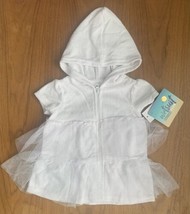 NEW Baby Girl Wetsuit Pool Dress Swim Hooded Coverup White 3M 3 Months - £11.32 GBP