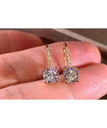 Gift 2Ct Moissanite Set Frenchwire Drop Earrings in 925 Silver (Yellow F... - £99.55 GBP