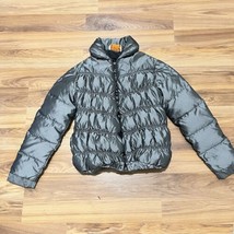 Vintage Comfy Down Puffer Coat Dark Charcoal Gray Women’s Size Small - £40.99 GBP