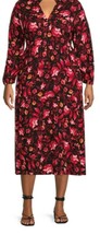 Terra &amp; Sky Women&#39;s Plus Size Printed Peasant Midi Dress 2X(20W-22W) - £20.63 GBP