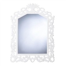 Fleur-de-lis White Wood Arch Mirror - £48.10 GBP