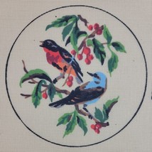 Biird Needlepoint Canvas Blue Branch 32 Ct Petit Point Bird Round 2 AVAI... - $12.95