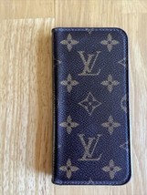 Authentic Louis Vuitton Monogram Folio iPhone 7 Case Brown USA Shipping  EUC - £76.73 GBP