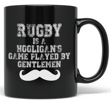 PixiDoodle Rugby Game for Gentlemen - Funny Distressed Coffee Mug (11 oz, Black) - £20.70 GBP+
