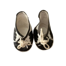 Infant Baby Shoes Black &amp; White Wingtip Style Size 4 – Preowned Good Shape - $7.91