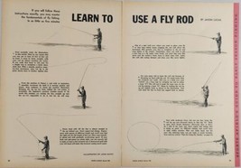 1962 Magazine Picture Articles Learn to Use a Fly Rod Illustrated by John Scott - £14.85 GBP