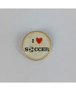Vintage I Love Soccer Round Lapel Hat Pin - €4,77 EUR