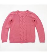 AZOD Pink Cotton Blend Cable Knit Sweater Women&#39;s Medium - $490.72 MXN