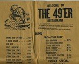 The 49er Menu Knoxville Tennessee Printed on a Paper Grocery Bag - $34.63