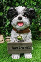 Ebros Shih Tzu Dog Statue With Jingle Collar Welcome Greeting Sign 11.25... - £43.95 GBP