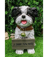 Ebros Shih Tzu Dog Statue With Jingle Collar Welcome Greeting Sign 11.25... - $1,045.18 MXN