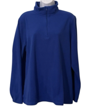 Lands End Womens 1/4 Zip Fleece Top Size XL Blue Long Sleeve Mock Neck - $21.55